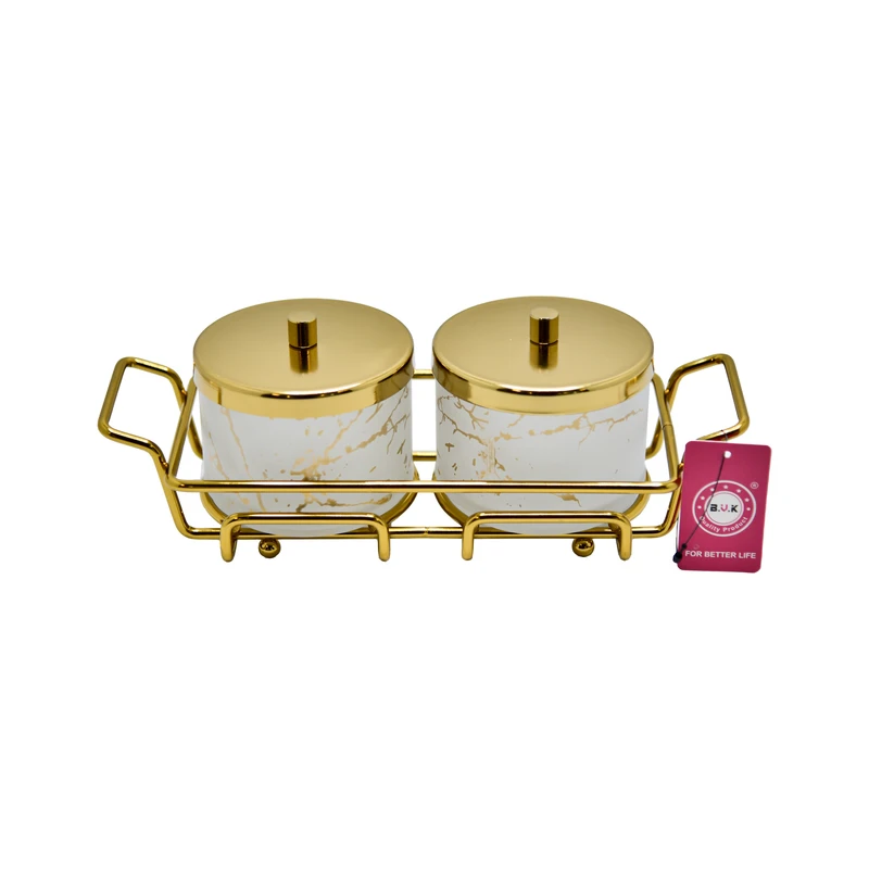 شکلات خوری بی.وی.کی مدل ماربل شیشه ای کد 416502 مجموعه 2 عددی